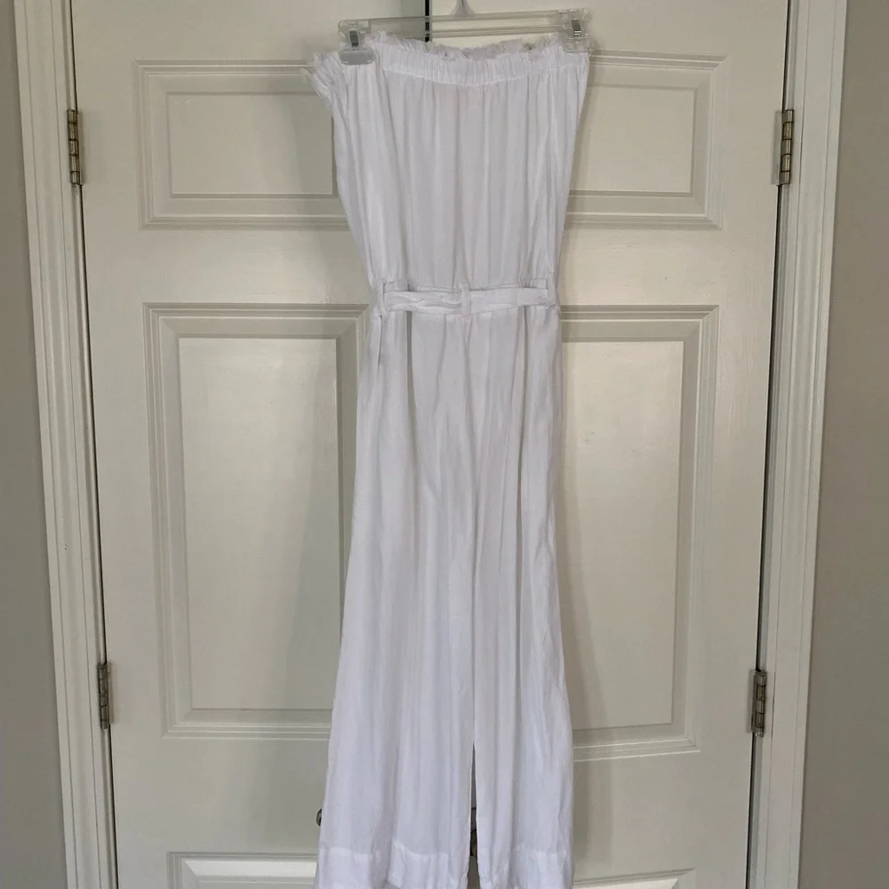 Cloth & Stone Strapless Fray Trim Crop Jumpsuit - Picture 7 of 15